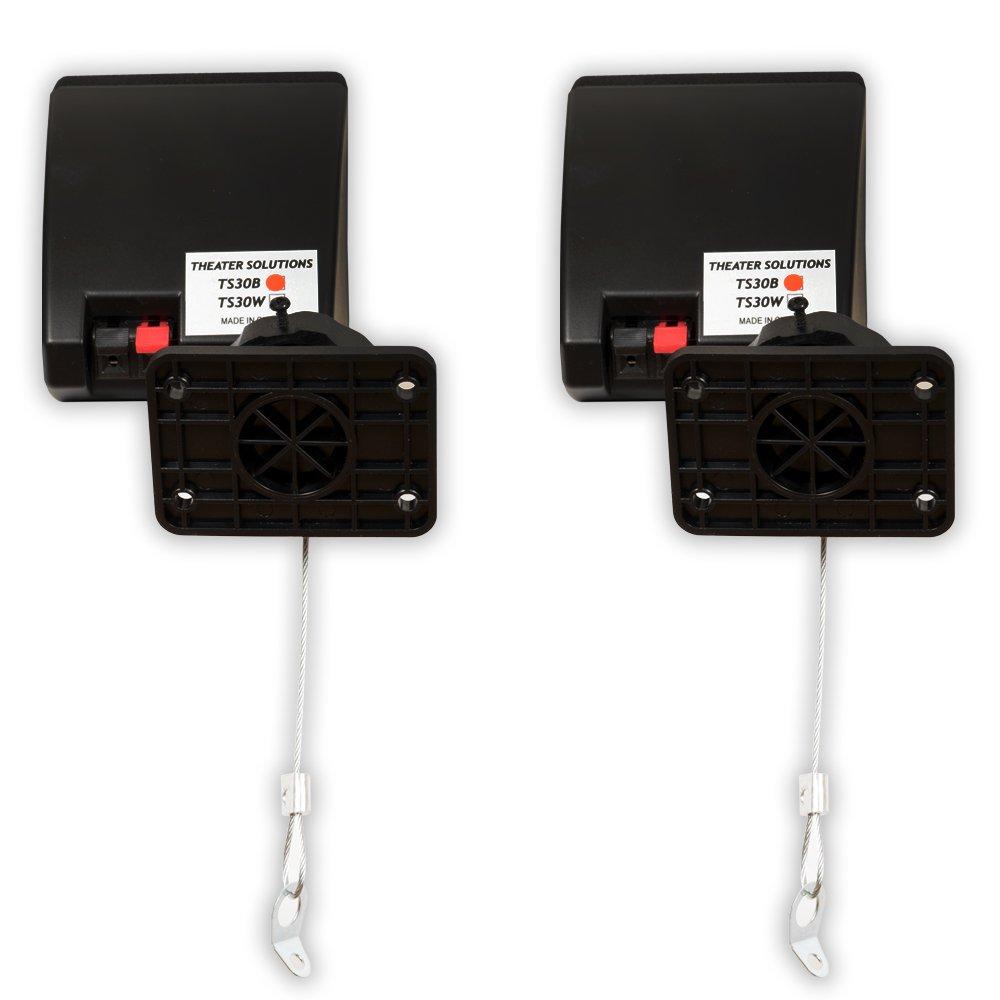 Theater Solutions Theater Solutions TS30B Mountable Indoor Speakers Black Bookshelf 4 Pair Pack