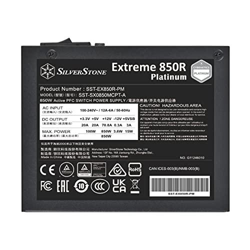 SilverStone Technology SilverStone Technology Extreme 850R Platinum Cybenetics Platinum 850W SFX12V 4.0 (ATX 3.0) & PCIe 5.0 SFX Power Supply, SST-EX850R-PM