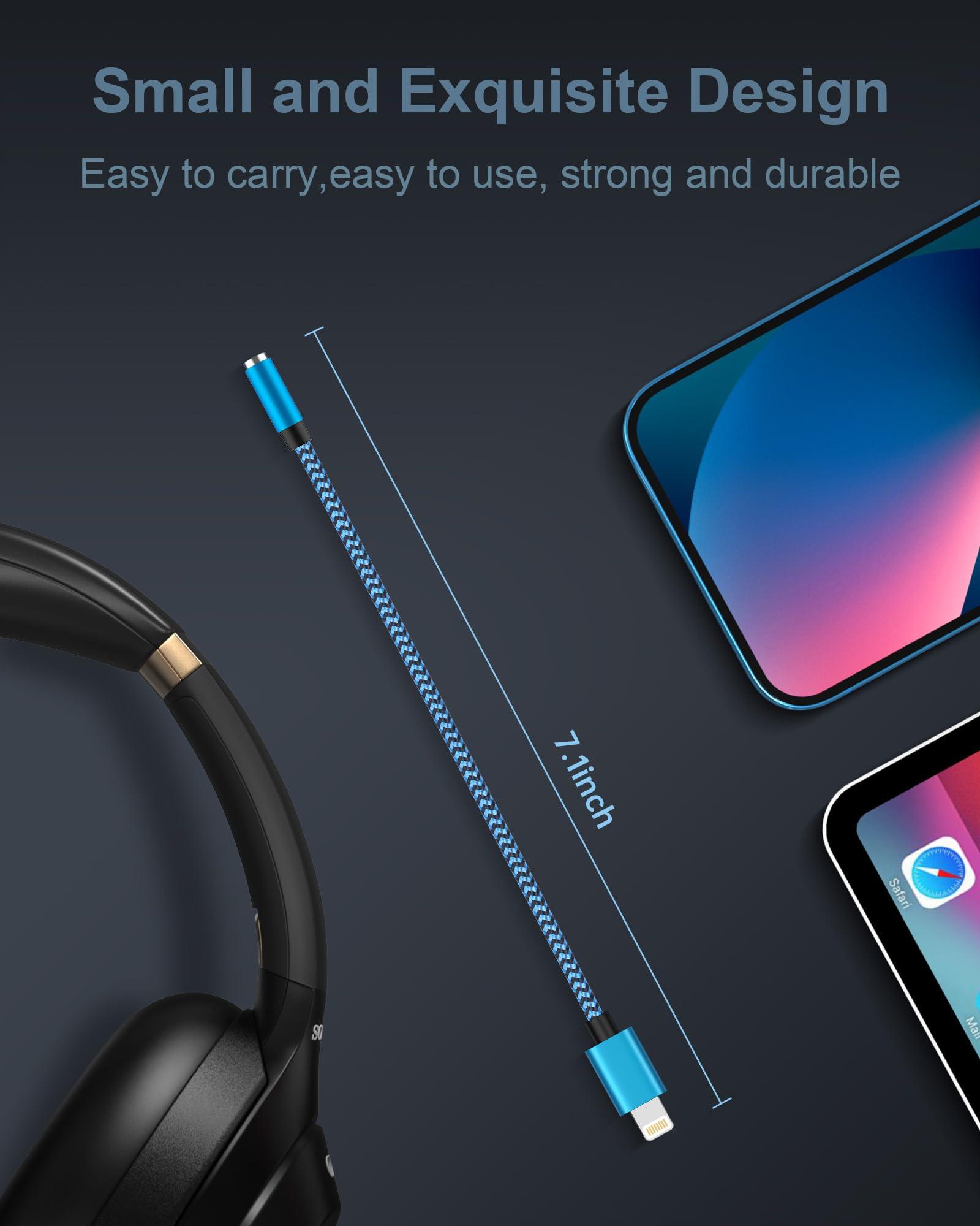 Haoano 2-Pack Lightning to 3.5mm Aux Adapter, iPhone Headphone Adapter for Aux Cord [Apple MFI Certified] iPhone 3.5mm Jack Audio Adapter Dongle for iPhone 14 13 12 11 Pro Max Plus Mini XR XS 8 iPad iPod