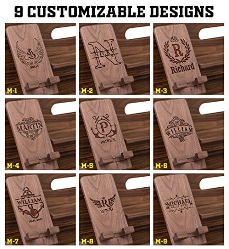 Gooin Global Personalized Gifts for Men - Wood Phone Docking Station, Nightstand Organizer with Key Holder, Wallet Stand and Watch Organizer - Anniversary Unique Birthday Gifts for Men Dad Husband Boyfriend Uncle