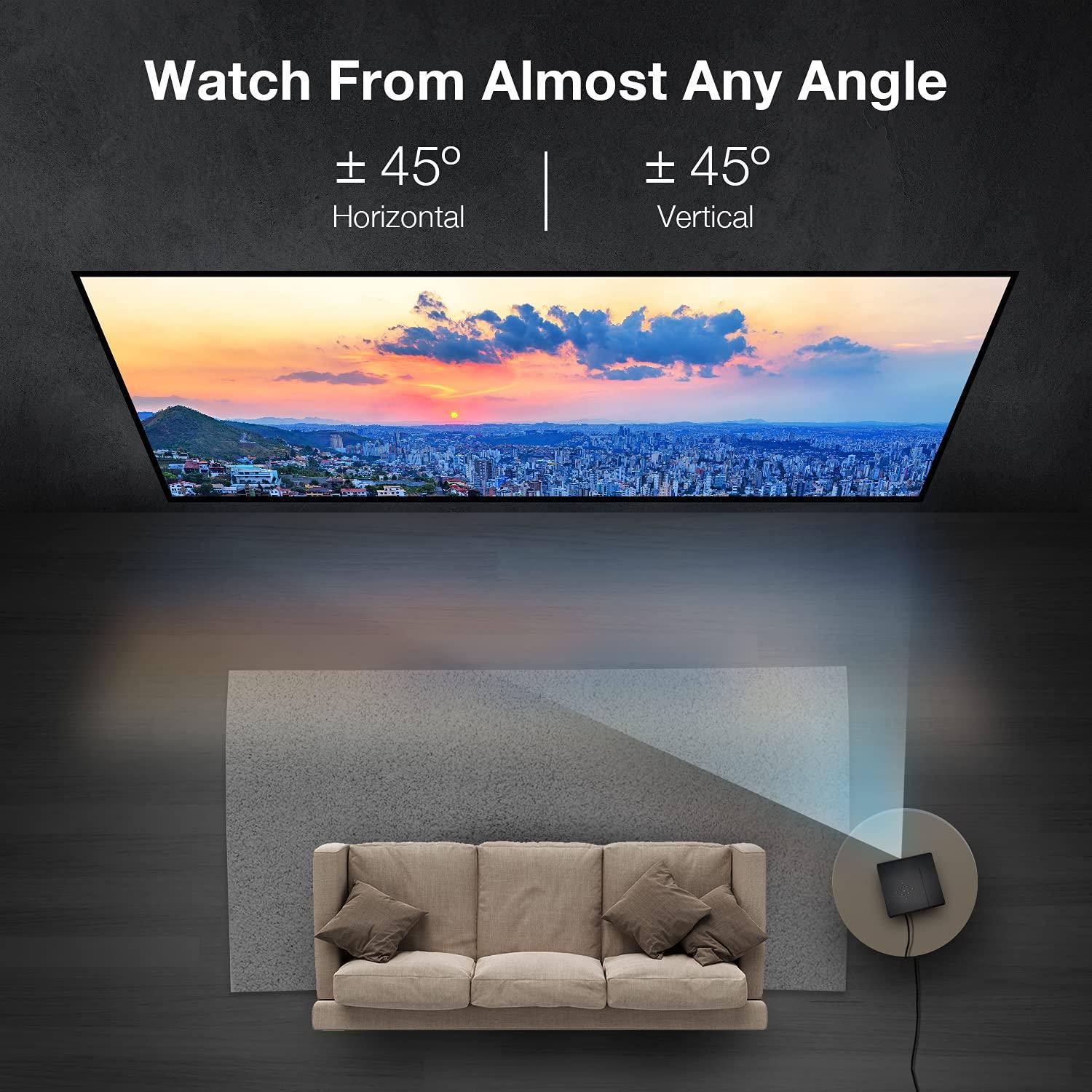 REXING REXING PK2 Smart Projector Full HD 350 ANSI Lumens,3D Video, Digital Zoom, 30-120 DLP Projector, Android, HDMI, USB, WiFi, Miracast, Youtube, Netflix, Included Swivel Stand, Home Entertainment