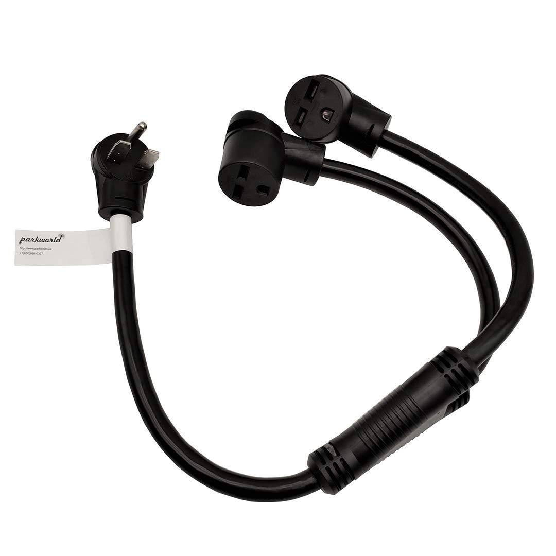 Parkworld Parkworld 61520 Welder 30A Splitter, Industrial Male Plug NEMA 6-30P to (2) 6-30R Female Connectors, NEMA 6-30 Splitter Cord Adapter 2 feet