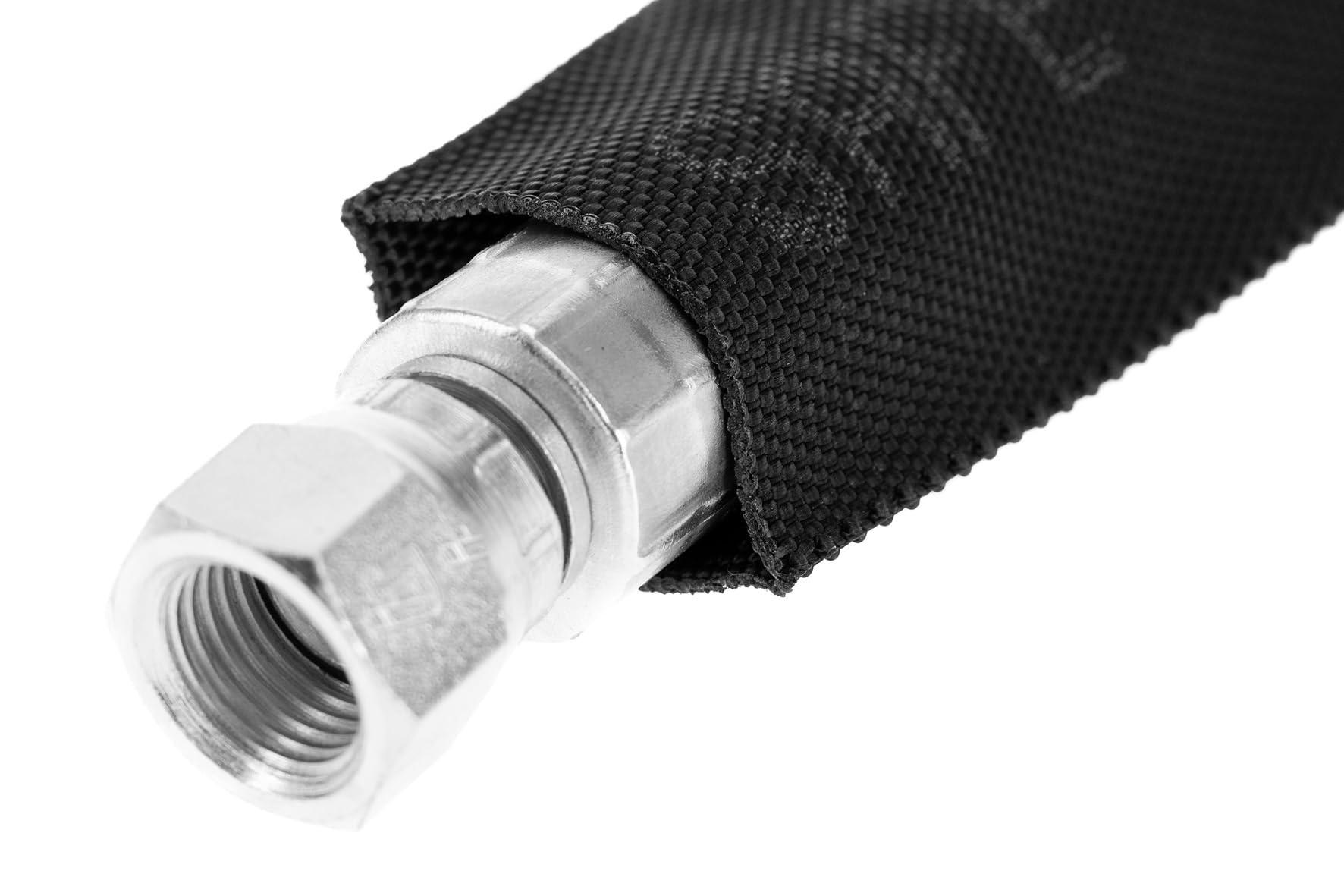 Caplugs Caplugs PTPS Series Safeplast Safe-Sleeve, Woven Textile Hose & Cable Protector, Durable Black Polyester, 2.17" ID x 300' L, Hydraulic & Pneumatic Hoses, Construction, Manufacturing (320C300BK)