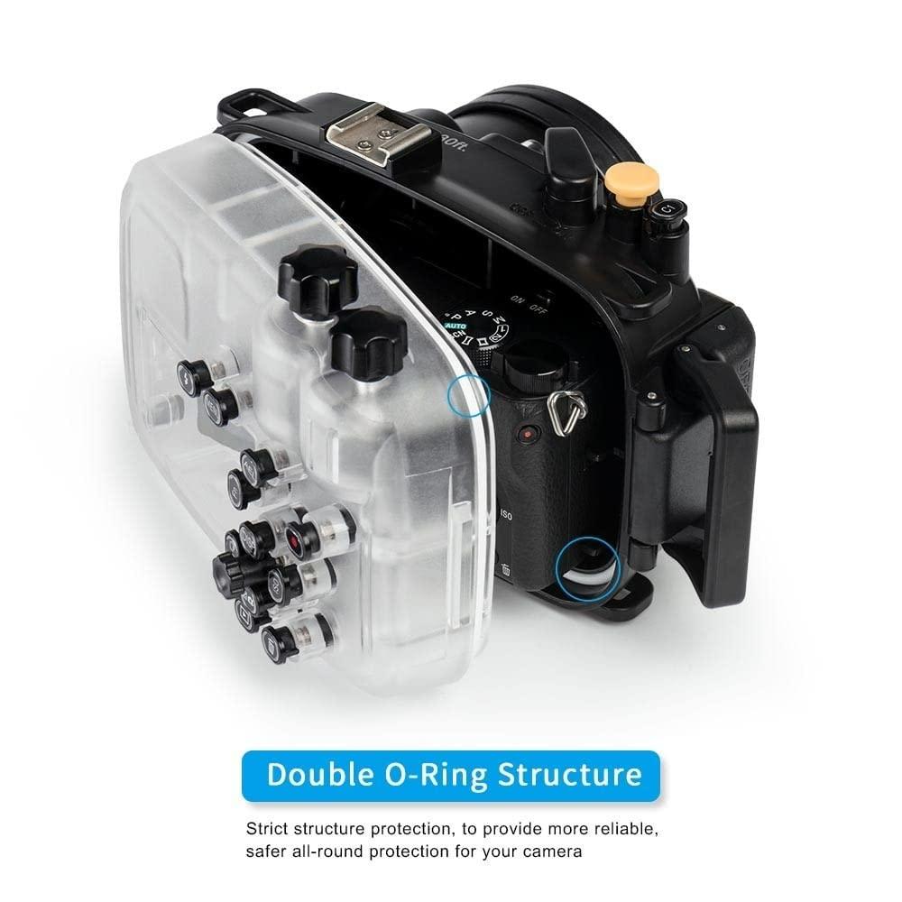 Sea frogs SeaFrogs Waterproof housing for Sony A6400 Underwater Diving Case 40M/130FT with Built-in Water Leakage Sensor, Ideal for Diving, Surfing, Swimming and Rafting Video