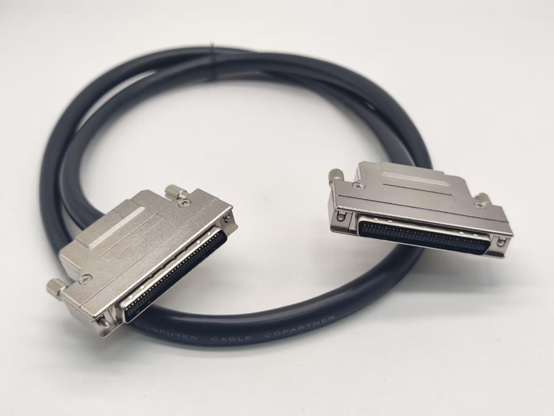 Elecbee Elecbee 68 Pin SCSI Cable Male to Female HPDB Straight Screw Locks Cable 1 M