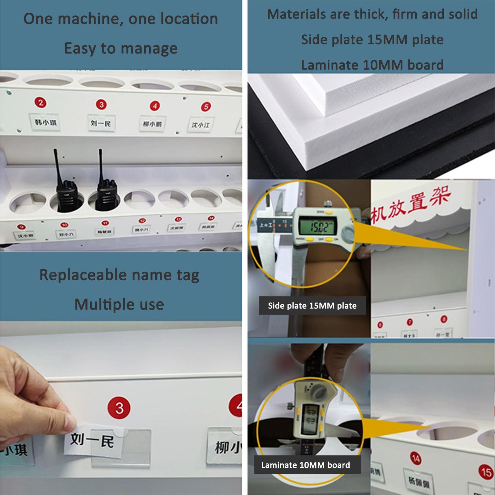 FUDUOSHUNYI FUDUOSHUNYI Universal Walkie Talkie Holder Radio Case, Wall Mounted Radio Microphone Organizer Hanger, Handheld Radio Holder Multi Grids Tool Storage Cabinet
