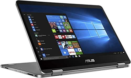 ASUS ASUS VivoBook Flip 14 Thin and Light 2-in-1 Laptop, 14” HD Touchscreen, Intel Celeron N4020 CPU, 4GB RAM, 128GB Storage, Windows 10 Home S, Microsoft 365, Light Grey, TPM, Fingerprint, J401MA-PS04T