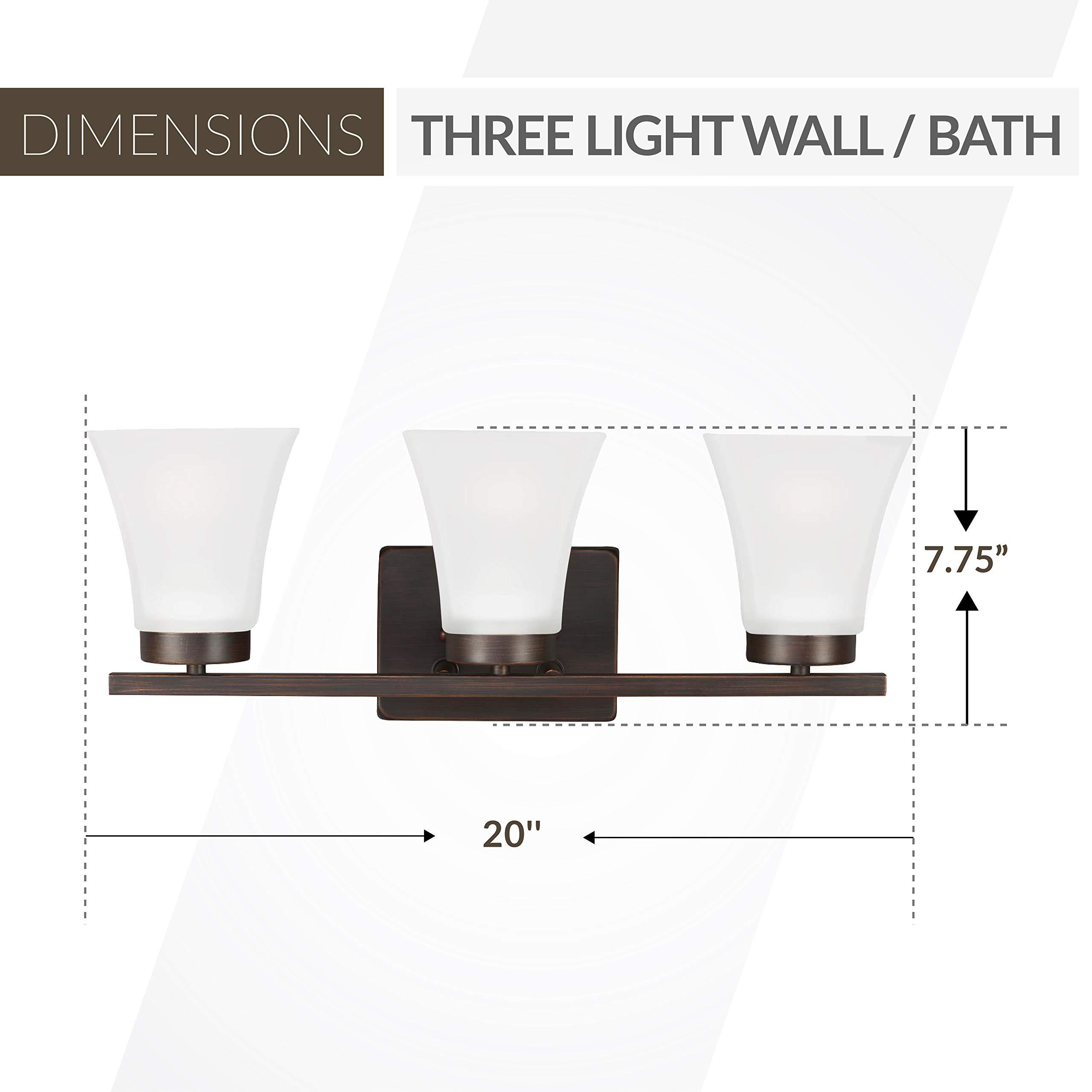 Sea Gull Lighting Generation Lighting 4411603EN3-710 Bayfield Three - Light Wall/Bath Vanity Style Fixture, Bronze