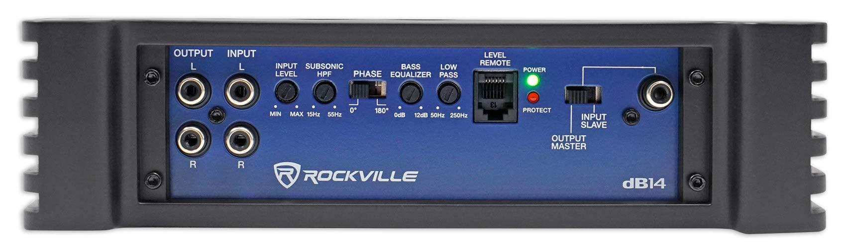 Rockville Store Rockville dB14 4000w Peak/1000w RMS Mono 2 Ohm Amplifier Car Audio Amp Bundle with Rockville RWK4CU 4 AWG Gauge 100% Copper Complete Amp Installation Wire Kit OFC