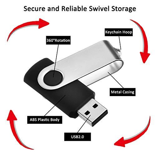 EASTBULL EASTBULL 50PCS 2GB Bulk Flash Drives USB 2.0 2GB Flash Drives Pack Thumb Drives Bulk Swivel Bulk USB Drives, Black