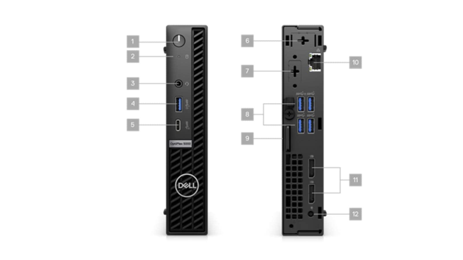 Dell Dell Optiplex 5000 Micro Desktop (2022) | Core i5-12500T - 512GB SSD Hard Drive - 32GB RAM | 6 cores @ 4.4 GHz Win 11 Pro Black (Renewed)