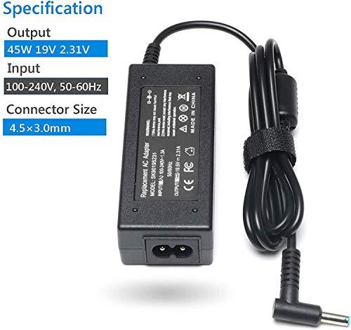 NATNO 19.5V 2.31A 45W Ac Adapter/Laptop Charger/Power Supply for HP 17-X000: 17-x010nr 17-x037cl 17-x115dx 17-x051nr 17-x116dx 17-x173dx 17-x121dx 17-x027cl 17-x047cl 17-x061nr 17-x020nr 17-x137cl