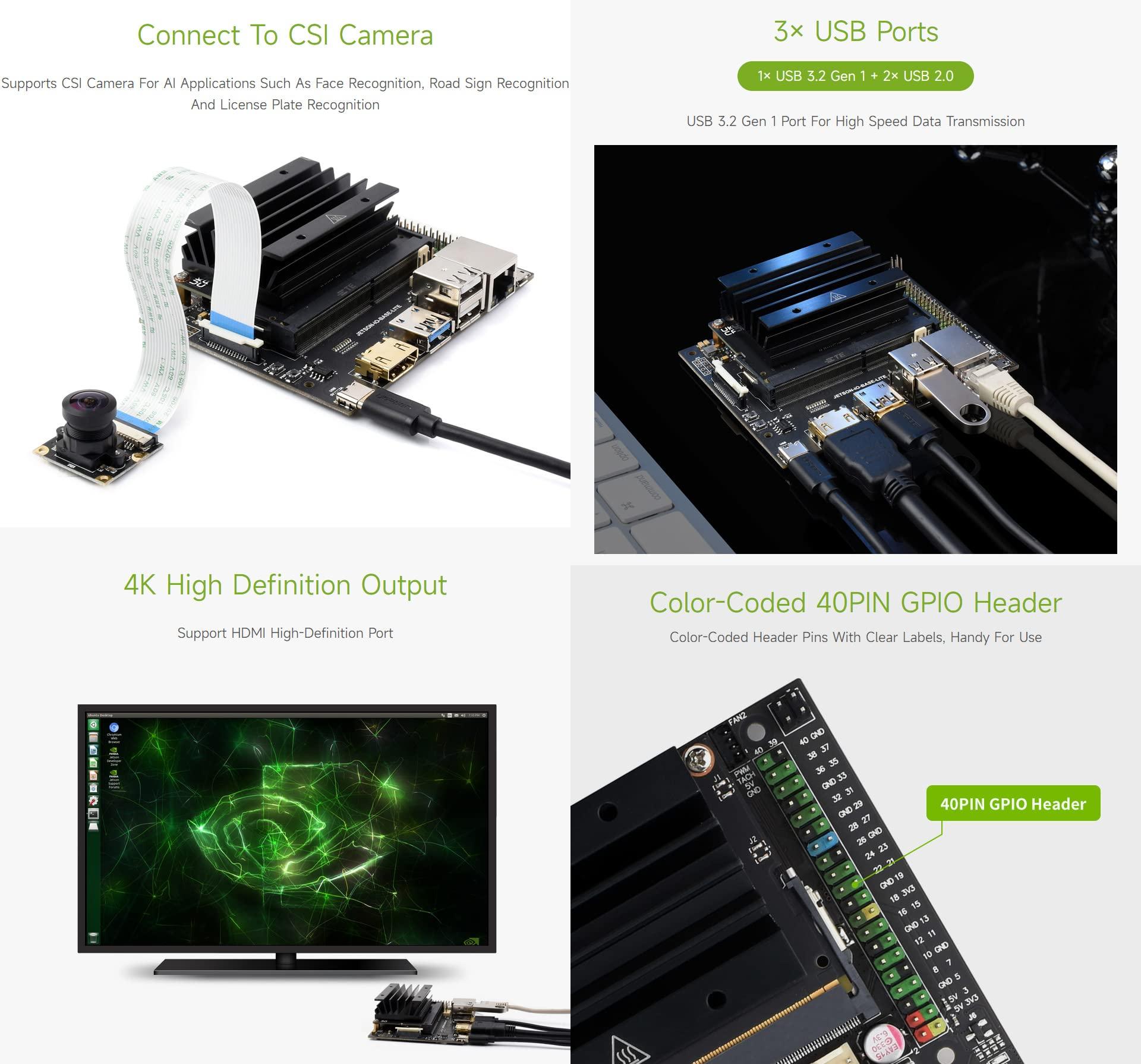 waveshare Waveshare Jetson Nano Development/Expansion Kit Lite Version, Optional Jetson Nano Core Module, with an 8 Megapixel (3280 x 2464) High-Definition Camera