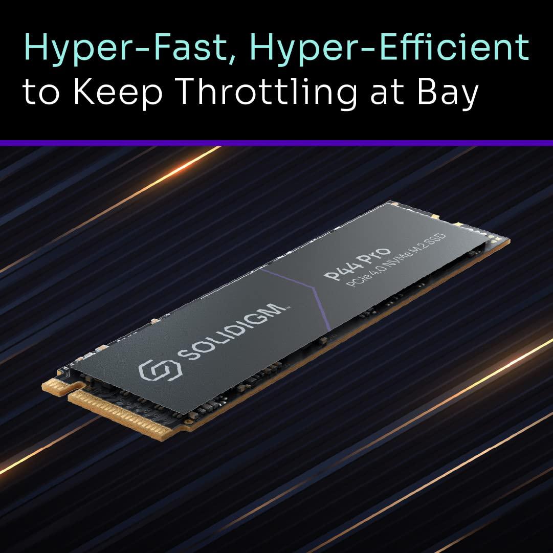 Solidigm Solidigm P44 Pro Series 2TB PCIe GEN 4 NVMe 4.0 x4 M.2 2280 3D NAND Internal Solid State Drive, Read/Write Speed up to 7000MB/s and 6500MB/s, SSDPFKKW020X7X1