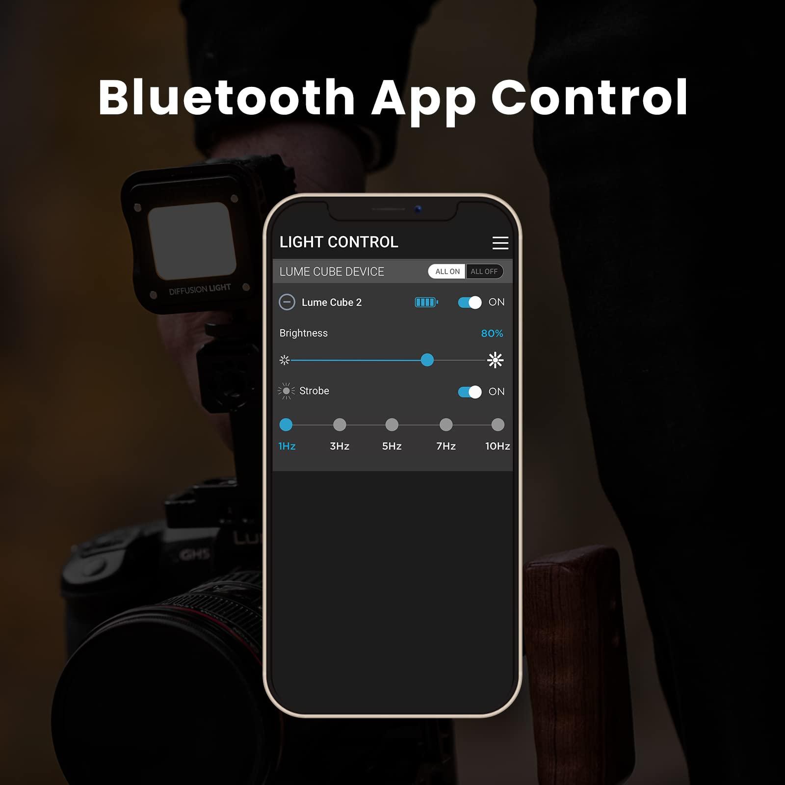 LUME CUBE Lume Cube 2.0 Portable App-Controlled Waterproof LED Cube Light with DSLR Shoe Mount | Waterproof, Adjustable Brightness, Indoor Studio & Outdoor Use, for Photo and Video