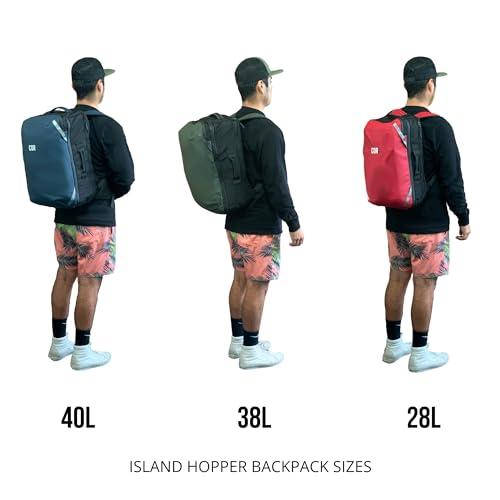 COR Surf COR Surf Travel Backpack Carry On Laptop Backpack with Secret Passport Pockets | Daypack Business Weekender Luggage Backpack for Men and Women | The Island Hopper (40L, Army Green)
