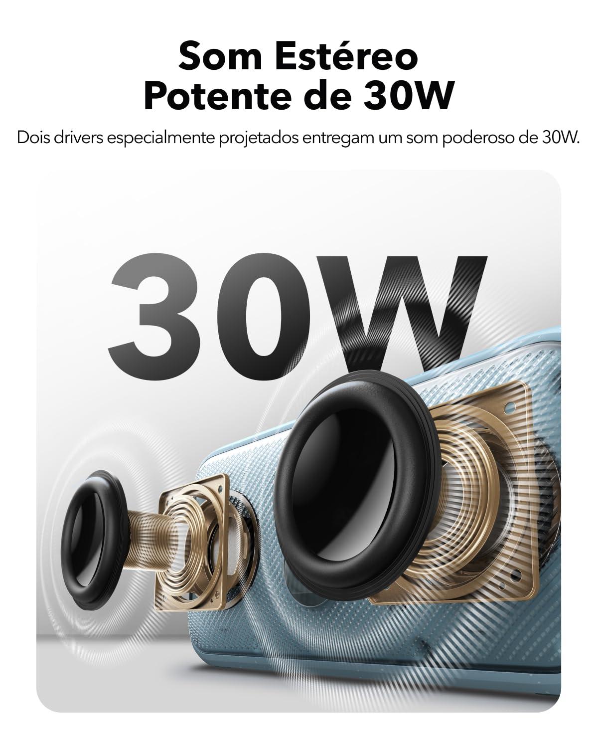 Soundcore Soundcore Motion 300 by Anker, Bluetooth Speaker, Wireless Hi-Res Portable Speaker, IPX7 Waterproof, BassUp, Bluetooth 5.3, 30W Stereo Sound, 13H Playtime for Home, Shower, Outdoor, and Travel - Blue