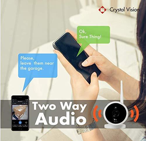 Crystal Vision Technology (New Upgraded Ver.) [8CH] Crystal Vision 1080P Full HD Wireless Surveillance System NVR CCTV w/ 2TB HDD, 2 x Audio Cameras & 4 x 3 Mega Pixel Cameras w/WiFi w/Repeater