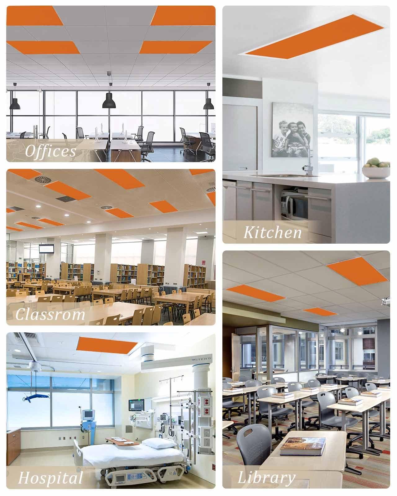 Wowouhiya Wowouhiya Fluorescent Light Cover for Ceiling, Orange Magnetic Classroom Filters 4x2 Feet, Pure Orange Decorative Covers for Office