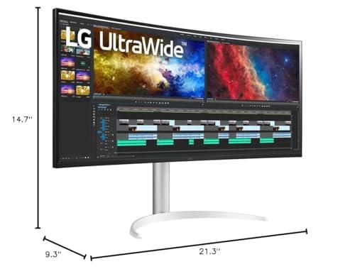 LG LG 37.5 38BP85C-W 21:9 QHD+ UltraWide Curved Monitor with HDR10, USB Type-C, and AMD FreeSync, Black