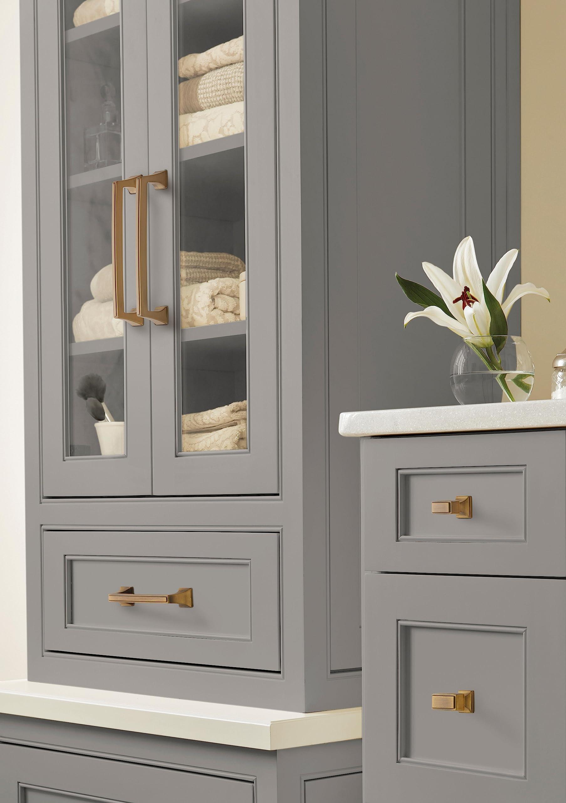 Amerock Amerock | Cabinet Knob | Gilded Bronze | 1-1/4 inch (32 mm) Length | Mulholland | 1 Pack | Drawer Knob | Cabinet Hardware