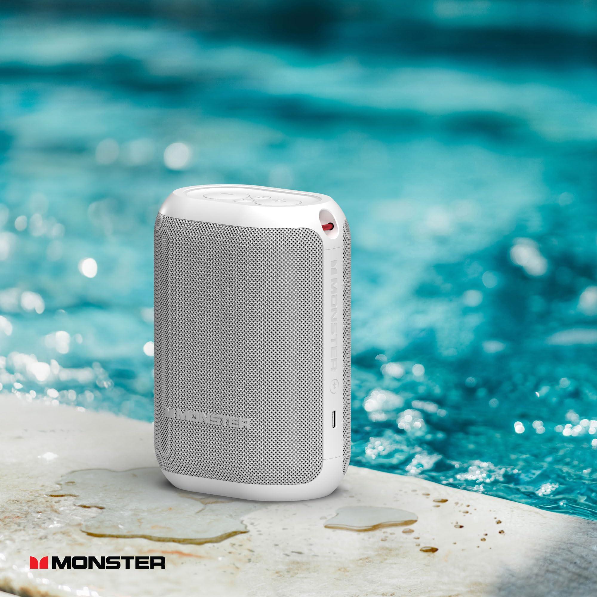 Monster Monster DNA One Portable Bluetooth Speaker, Loud Portable Speaker with 360 Bass Sound and 10W Qi Certified Wireless Charging Pad, IP67 Waterproof- for Travel, Indoor and Outdoor Use