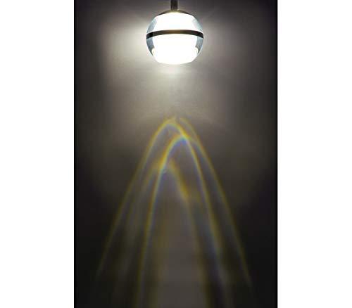 ET2 ET2 E24595-93PC Swank Metal Band with Acrylic/Frosted Orb Pendant Ceiling Lighting, 5-Light 30 Watts, 6"H x 15"W, Polished Chrome