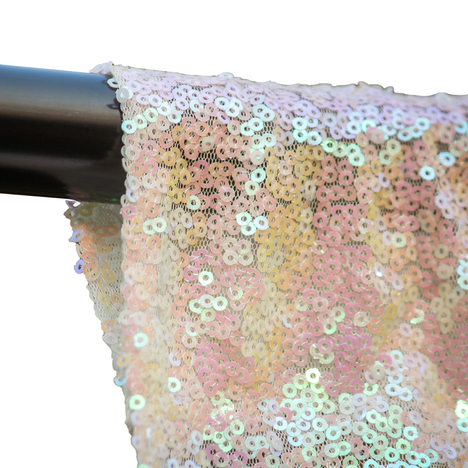 WISPET WISPET Iridescent White Sequin Backdrop Curtains 1 Panel 10FTx10FT Glitter Iridescent White Photo Backdrop Party Wedding Baby Shower Curtain Sparkle Photography Background