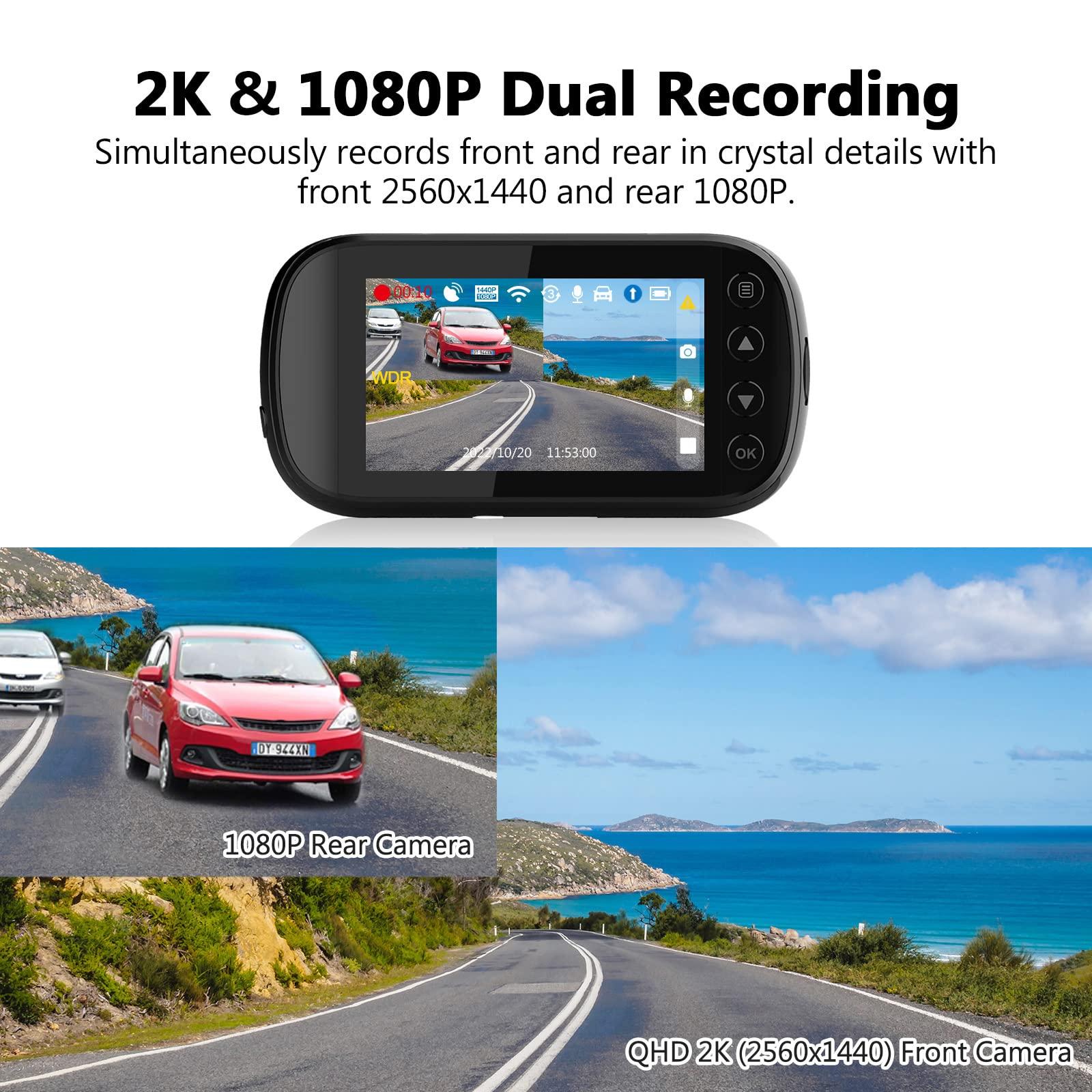 Z Z-EDGE Dash Cam, Z-Edge Z3D 2560x1440P QHD, Front and Rear Dash Cam with WiFi, GPS, Dual Cam, Car DVR, Night Vision, Parking Mode, G-Sensor, Loop Recording