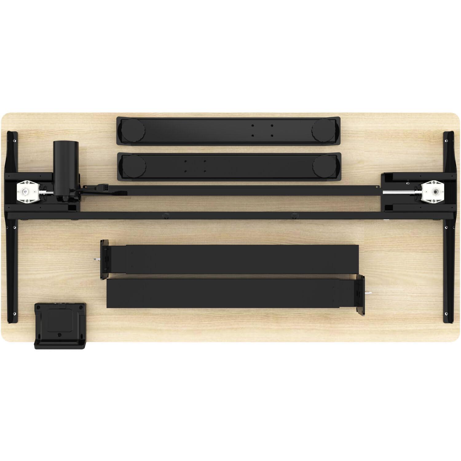 Hanover Hanover 47x24-Inch Easy Assembly Sit Stand Desk, Ergonomic Electric Height Adjustable Standing Desk with Programmable Memory for Home, Office, or School, Modern and Sleek Stand Up Desk, Natural/Black