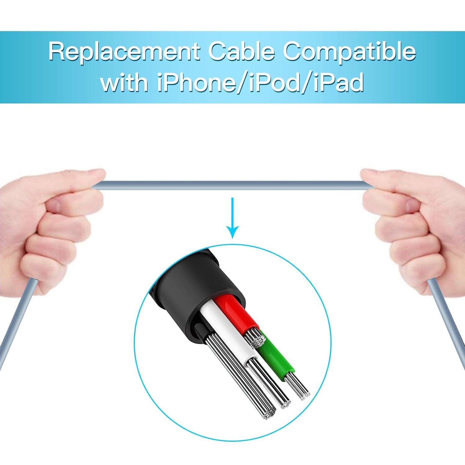 QKIIP Replacement Audio Cable Cord Wire with in line Microphone and Control for Beats Solo/Studio/Pro/Detox/Wireless/Mixr Headphones Grey