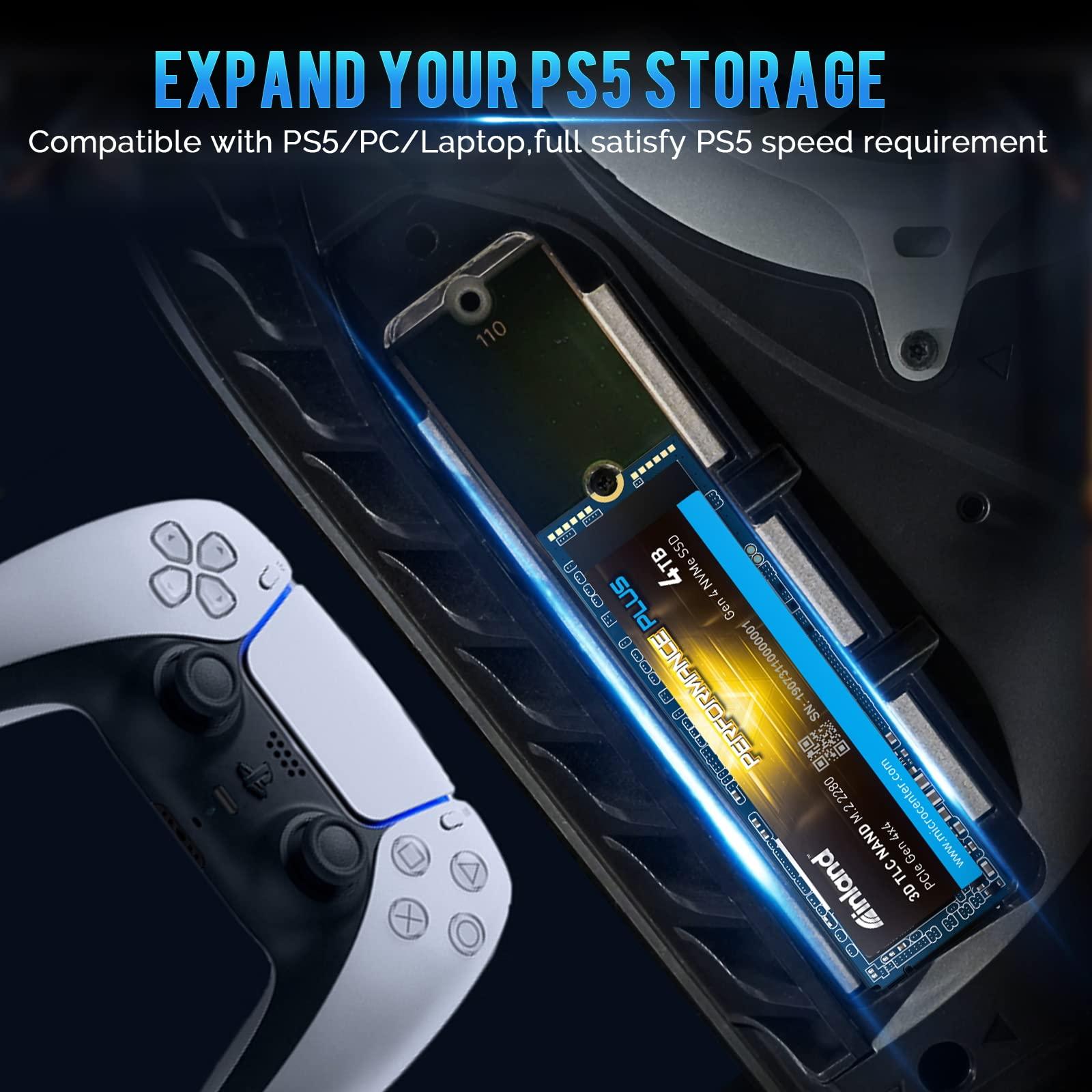 INLAND INLAND 4TB Performance Plus NVMe Internal Gaming SSD Solid State Drive Optimized for PS5 - Gen4 PCIe, M.2 2280, DRAM Cache, 176-Layer TLC 3D NAND Flash, Up to 7200MB/s