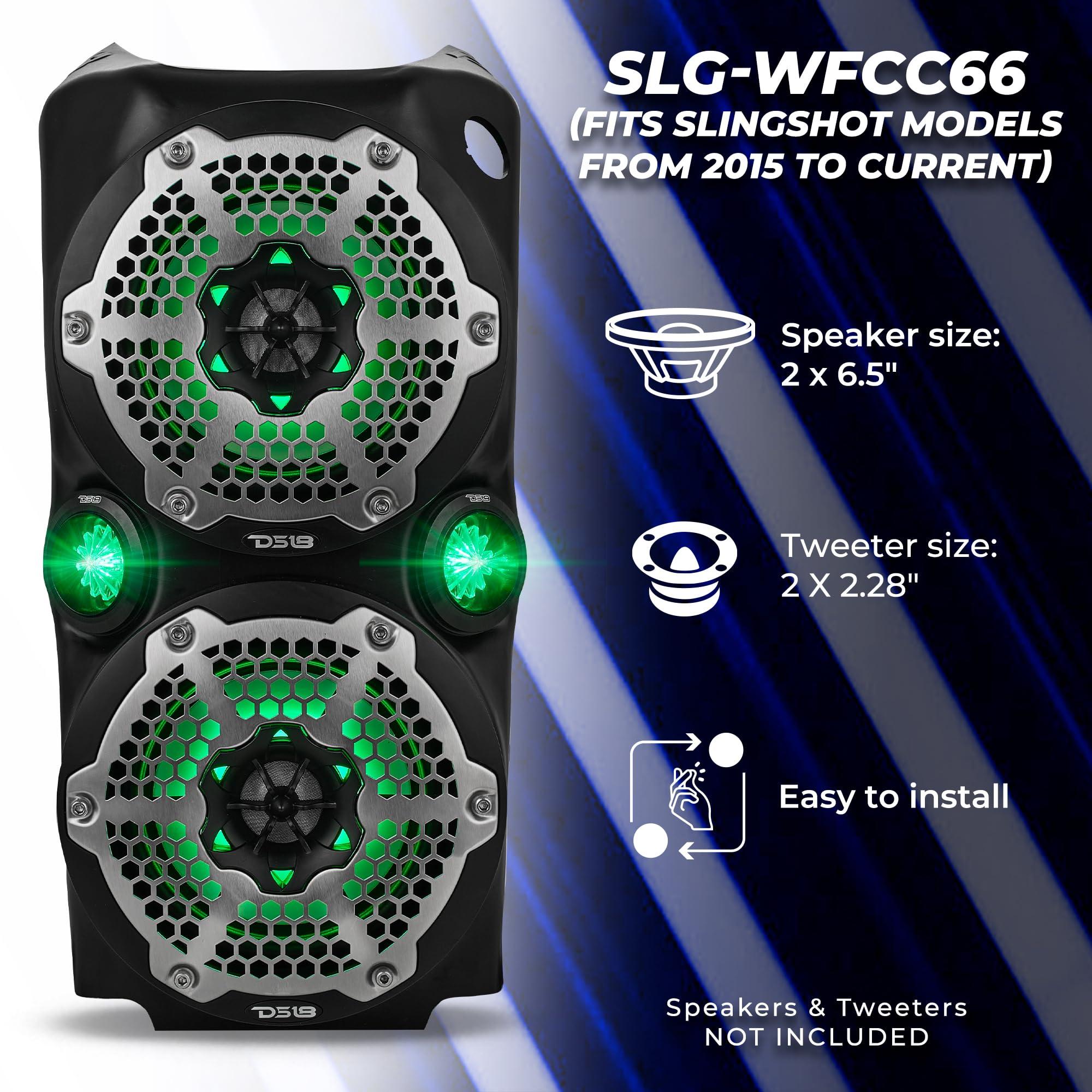 DS18 DS18 SLG-WFCC66 Polaris Slingshot Waterfall Center Console for 2 X 6.5 Speakers & 2 X 2.28 Bullet Tweeter - Waterproof Center Console for Slingshot Models 2015-Current - Speakers Not Included