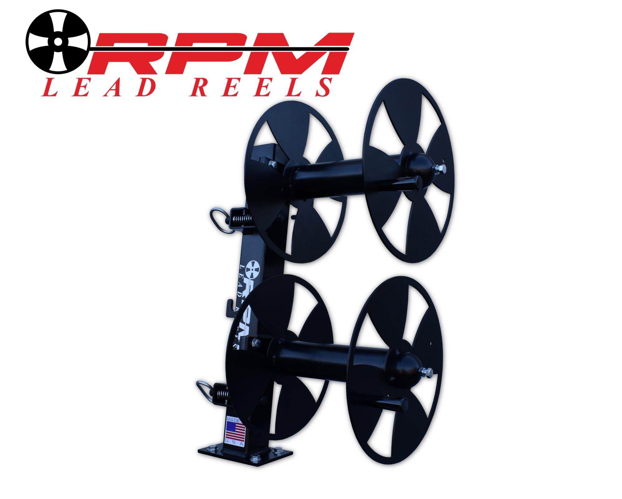RPM LEAD REELS 12'' BLACK DOUBLE FIXED BASE WELDING CABLE LEAD REEL