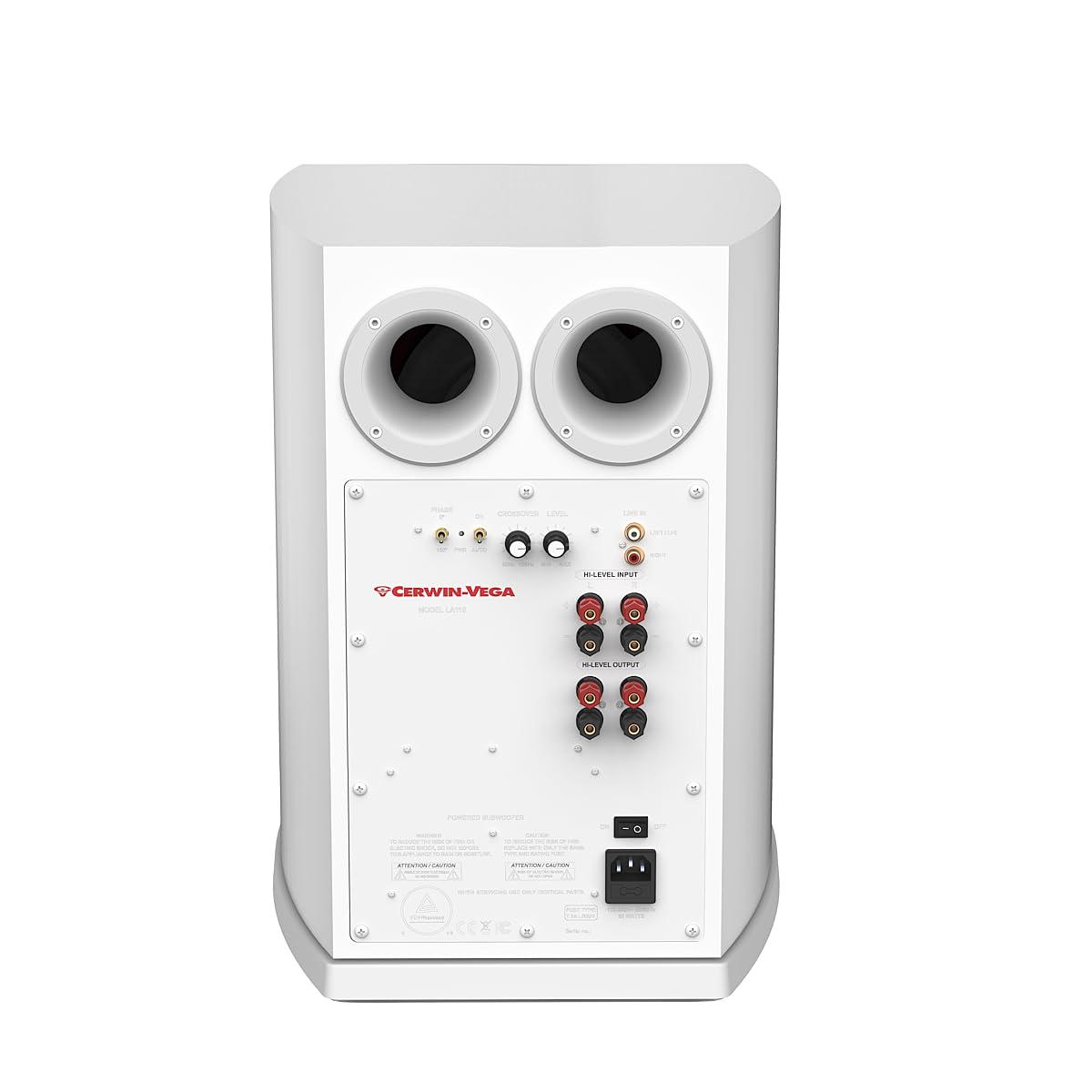CERWIN-VEGA! CERWIN-VEGA! Home Audio LA110W 10 inch 200 Watts Powered Active Subwoofer Speakers (White)