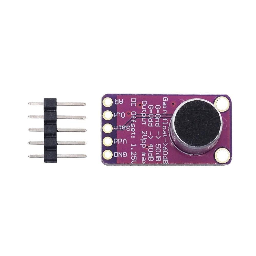 Midzooparts MAX9814 Microphone AGC Amplifier Board Module Auto Gain Control Programmable Attack and Release Ratio Low THD
