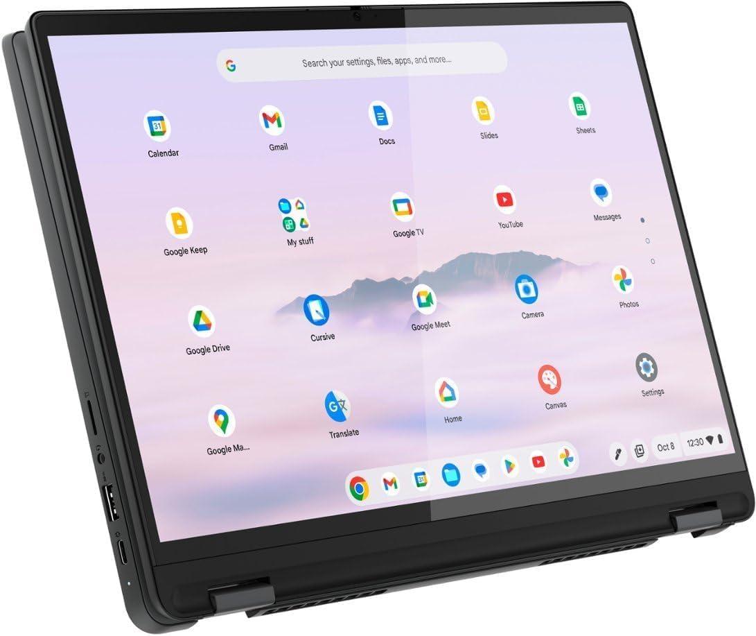 Lenovo Lenovo IdeaPad Flex 5i Chromebook Plus 2-in-1 Laptop, w/External Optical Drive, 14" WUXGA Touchscreen, i3-1315U(6-Core), 8GB RAM, 128GB eMMC + 128GB SD Card, Wi-Fi 6, Backlit Keyboard