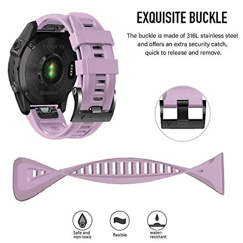 FNDWJ FNDWJ Official Silicone Watch Strap For Garmin Fenix 7 7X 5 5X Plus 6 6X Pro 3 3HR Smartwatch Band Watchband Bracelet Epix/Instinct2 (Color : H, Size : QuickFit 22mm)