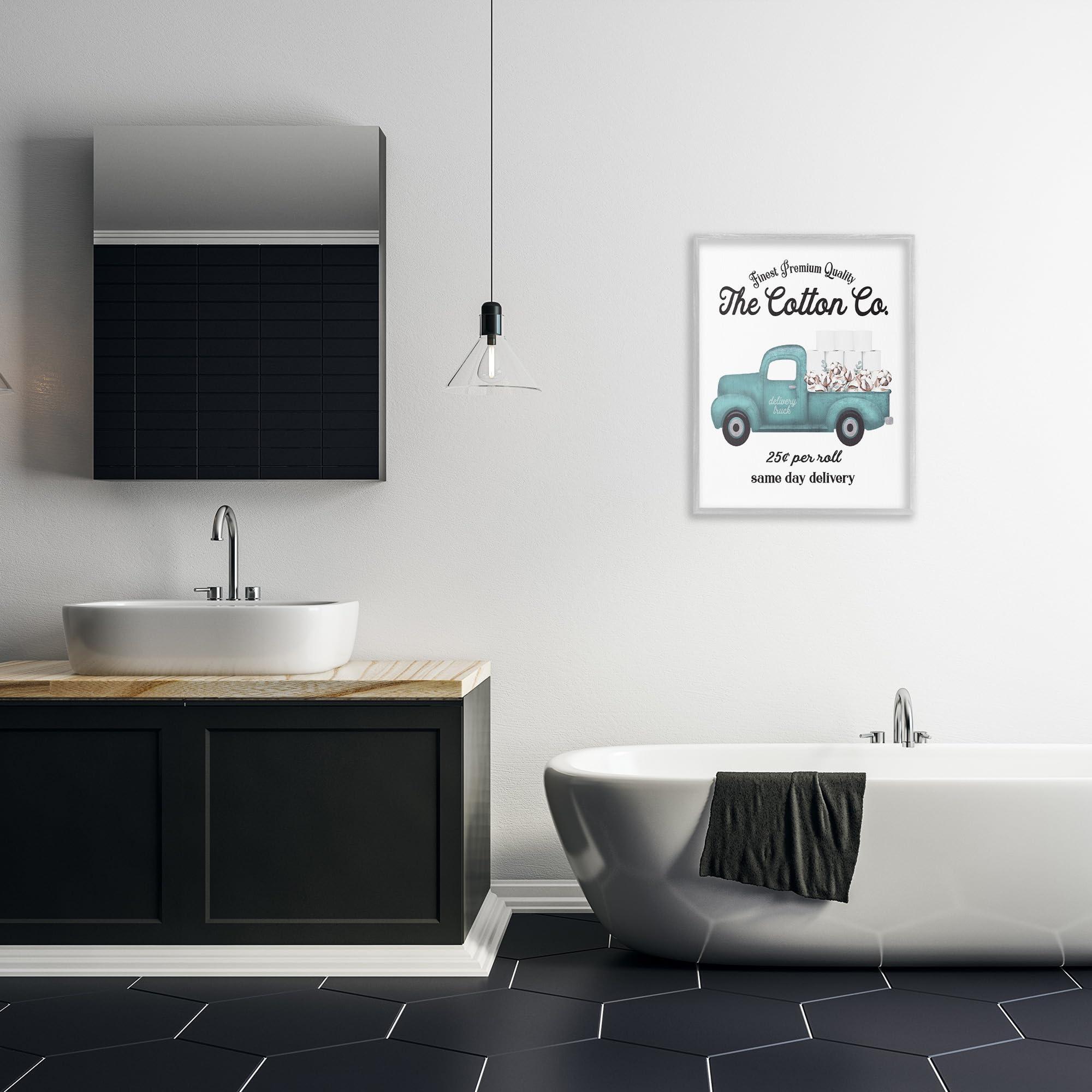 Stupell Industries Stupell Industries Toilet Paper Cotton Co Delivery Truck Bathroom Word Design Framed Giclee Art Design by Lettered and Lined
