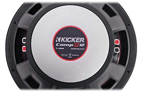 KICKER Kicker CompR12 12-Inch (30cm) Subwoofer, DVC, 4-Ohm, 500W