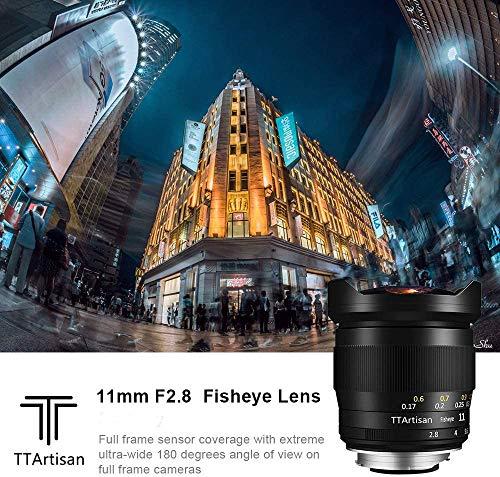 TTARTISAN TTArtisan 11mm F2.8 Full Frame Ultra-Wide Fisheye Manual Lens for Sony E Mount A7, A7II (A7M2), A7III, (A7M3), A7R, A7RII (A7RM2), A7RIII (A7RM3), A7RlV(A7M4), A7S, A7S II (A7SM2), A7SIII (A7SM3), A9