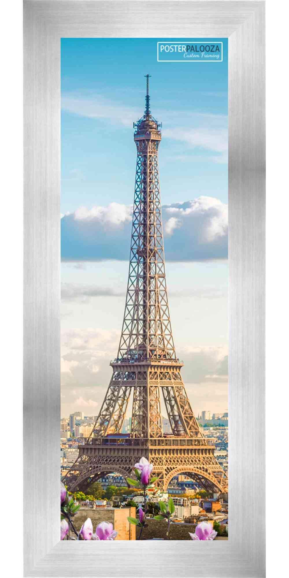 Poster Palooza 10x32 Contemporary Pewter Complete Wood Panoramic Frame with UV Acrylic Plexiglass, Foam Board Backing & Hardware Included