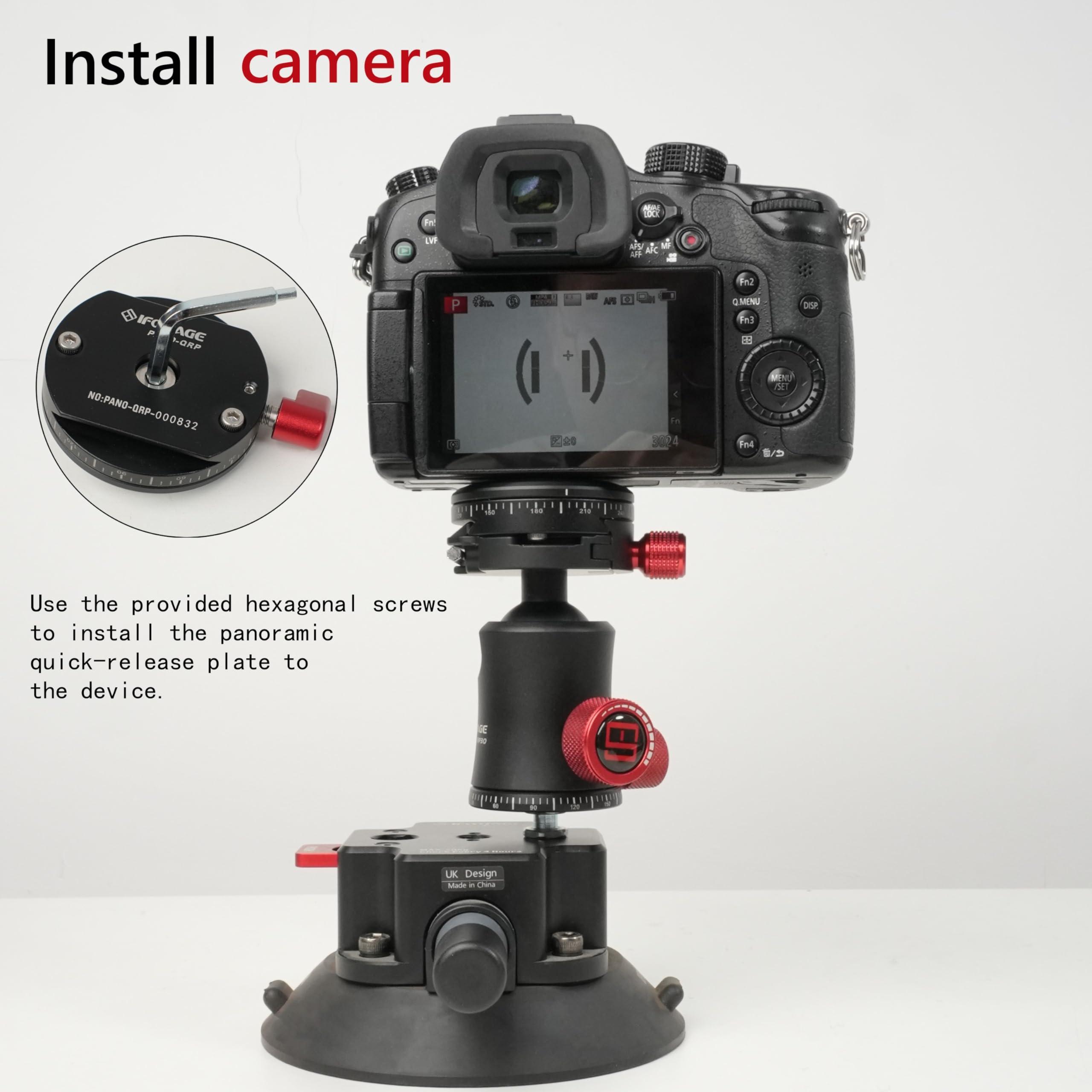 IFOOTAGE IFOOTAGE Komodo MP30 Ball Head,Metal 360 Rotating Ball Head with Panoramic Quick Release Plate, Compatible with Digital SLR Cameras, Mirrorless Cameras and Digital Cameras Load 22lbs