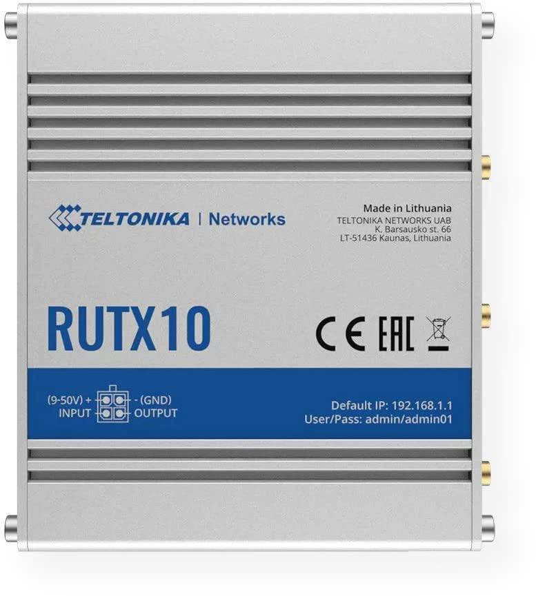 Teltonika Teltonika RUTX10000200 Professional Ethernet Router, US PSU, 4 x Ethernet Ports, Digital Input/Output for Remote Monitoring, Compatible with Teltonika Remote Management System