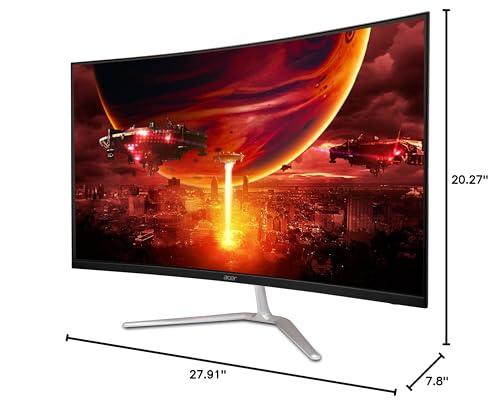 acer Acer Nitro 31.5\" FHD 1920 x 1080 1500R Curved PC Gaming Monitor | AMD FreeSync Premium | Up to 165Hz Refresh | 1ms VRB | VESA Mountable | 1 x Display Port 1.2 & 2 x HDMI 1.4 | EDA320Q PBIIPX