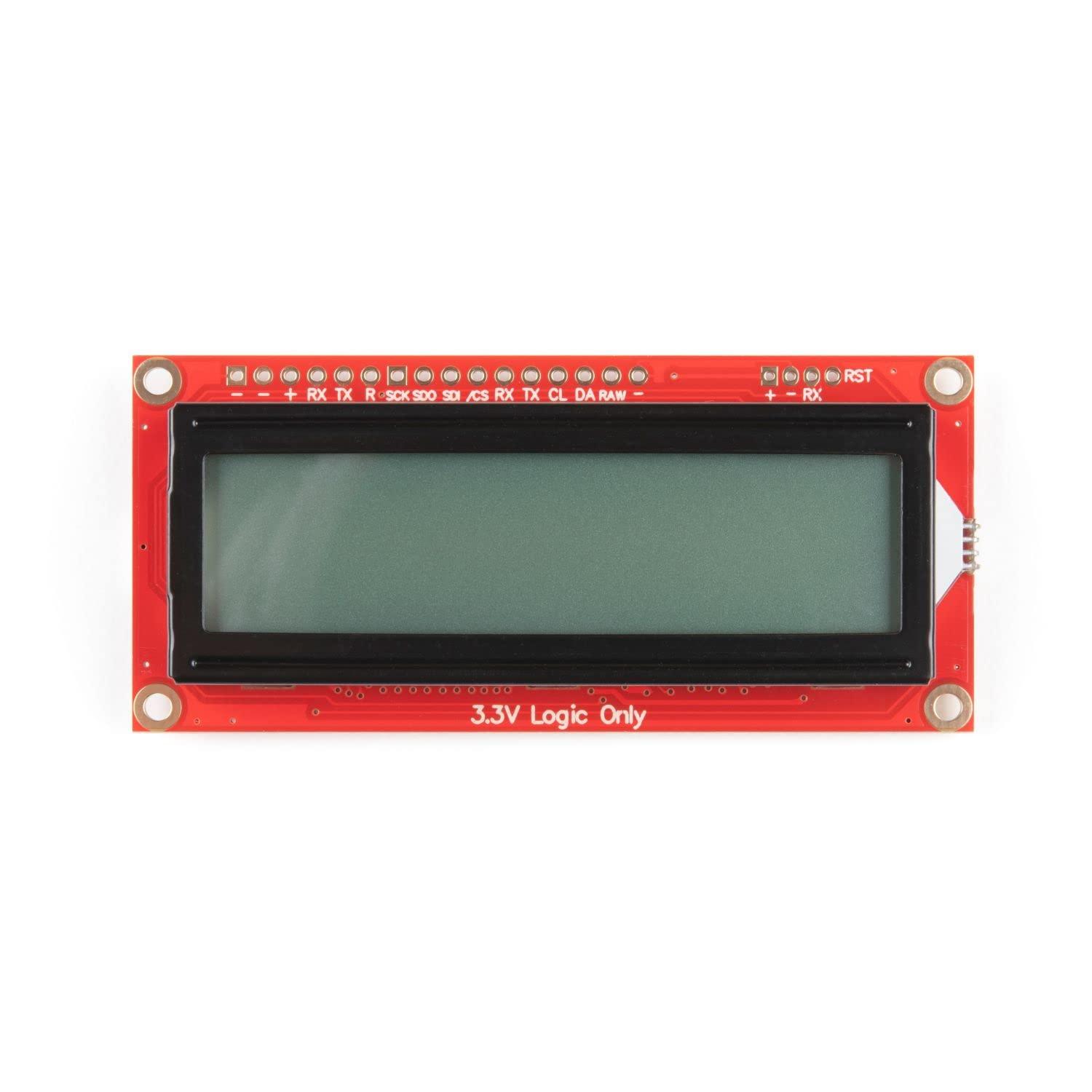 SparkFun SparkFun 16x2 SerLCD - RGB Backlight (Qwiic) - Compatible with Arduino LCD Communicate Over Serial I2C and SPI 3.3V Compatible