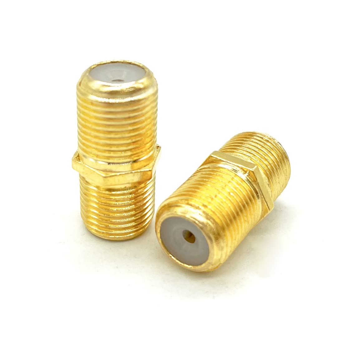 CKANDAY 10 Pack RG6 Coax Coaxial Cable Extender and F Type RG6 Female to 2 Female 3 Way Coax Cable T Splitter Adapter, Coaxial Cable Connector T shape and Female to Female for TV Video VCR Antenna Satellite