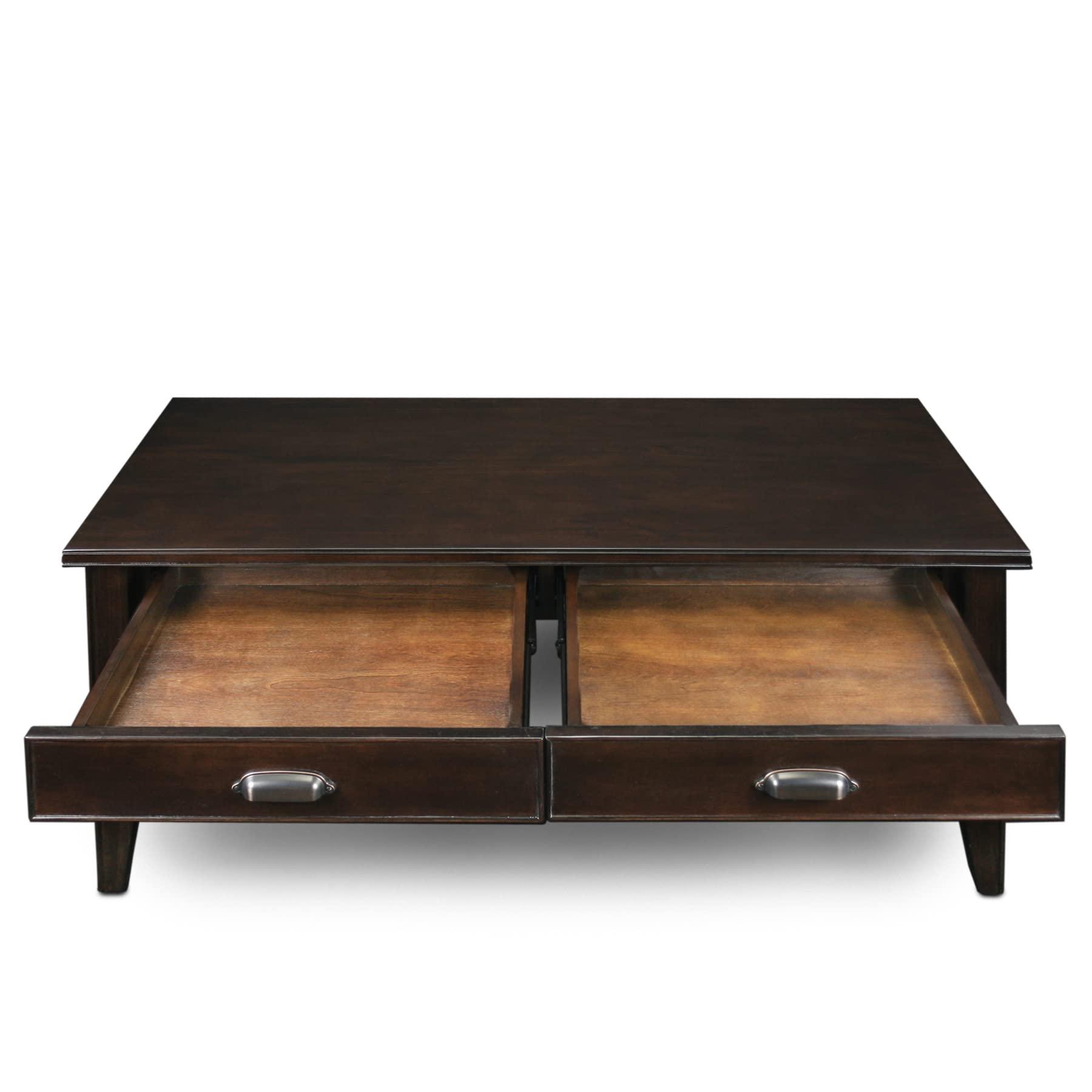 Leick Home Leick Home 10504 Laurent Two Drawer Coffee Table with Shelf, Chocolate Cherry