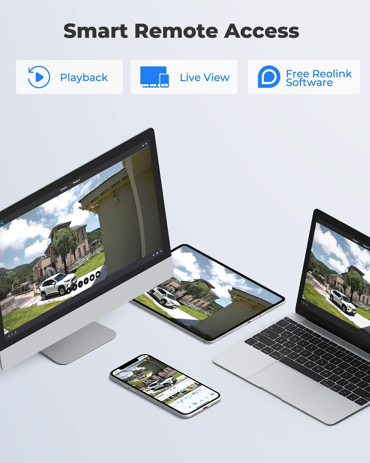 REOLINK REOLINK 4K PTZ Camera System, 3pcs Dual-Lens PTZ WiFi Camera with 6X Hybrid Zoom, 1pc 12CH WiFi NVR with 2TB HDD Pre-Installed