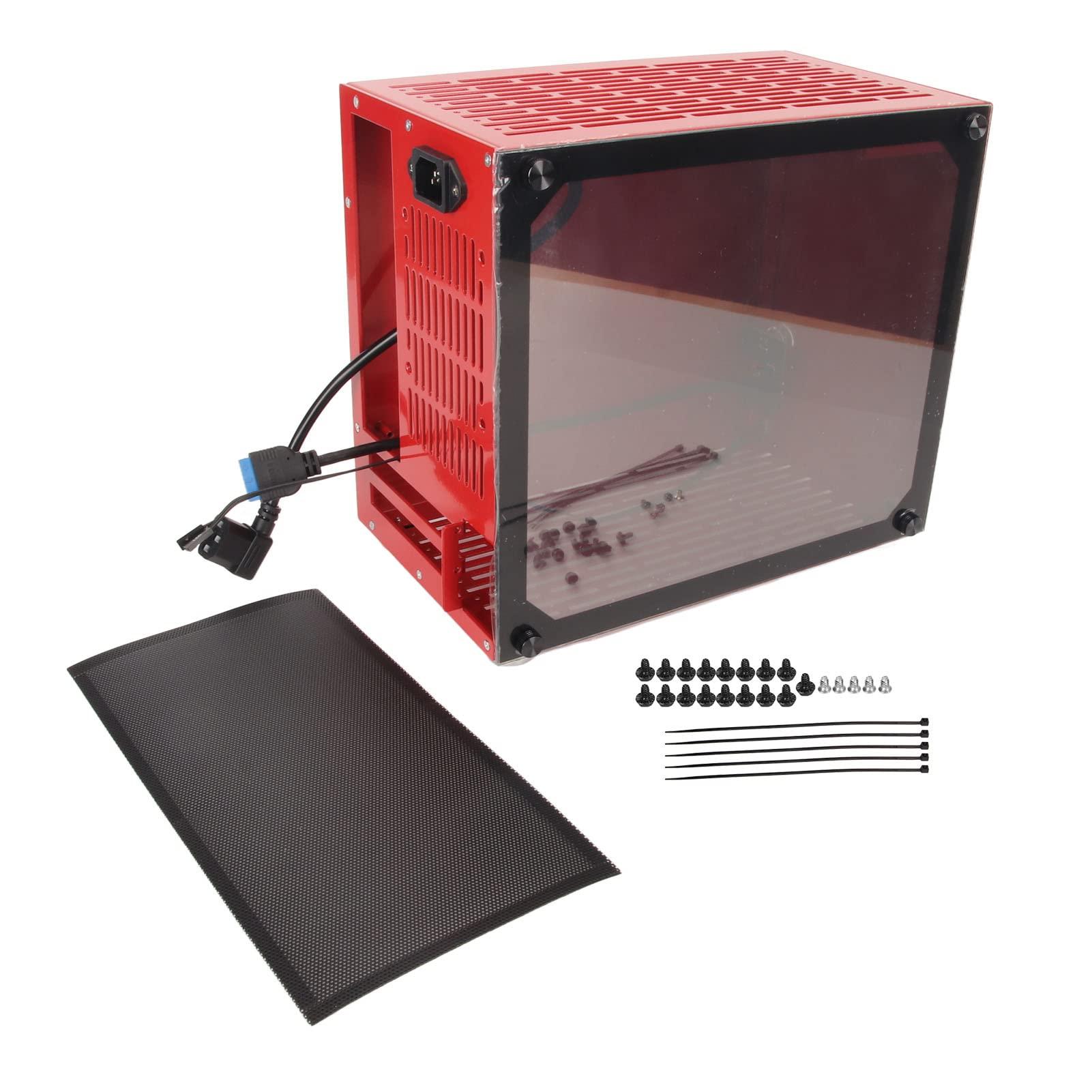 Vikye Mini ITX Case Computer Chassis, Aluminium Alloy HTPC Case Mini Portable ITX Case with Anti Slip Foot Padfor HTPC Desktop